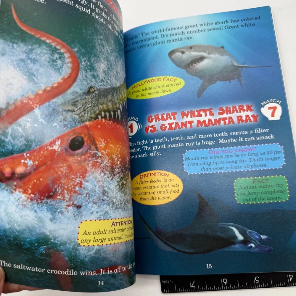 Scholastic Who Would Win‎ Dinosaur Ocean Kids Books Lot of 2 PBS 8-11 yrs
